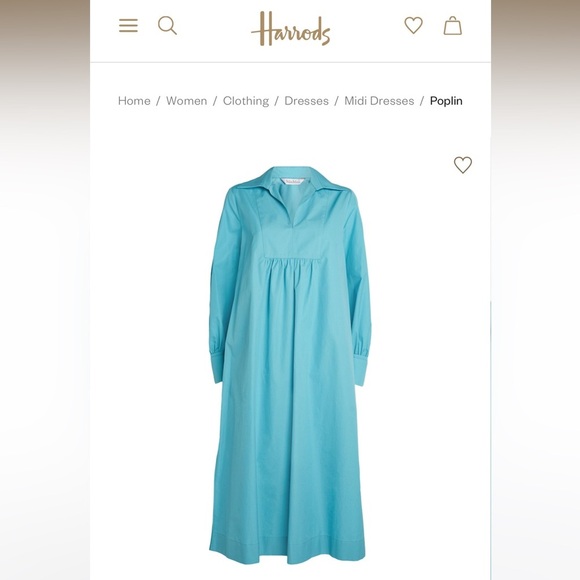 NWT MAX MARA Poplin Midi Dress Size:Medium US6 Light Blue Spring/Summer/Vacation - Picture 7 of 17